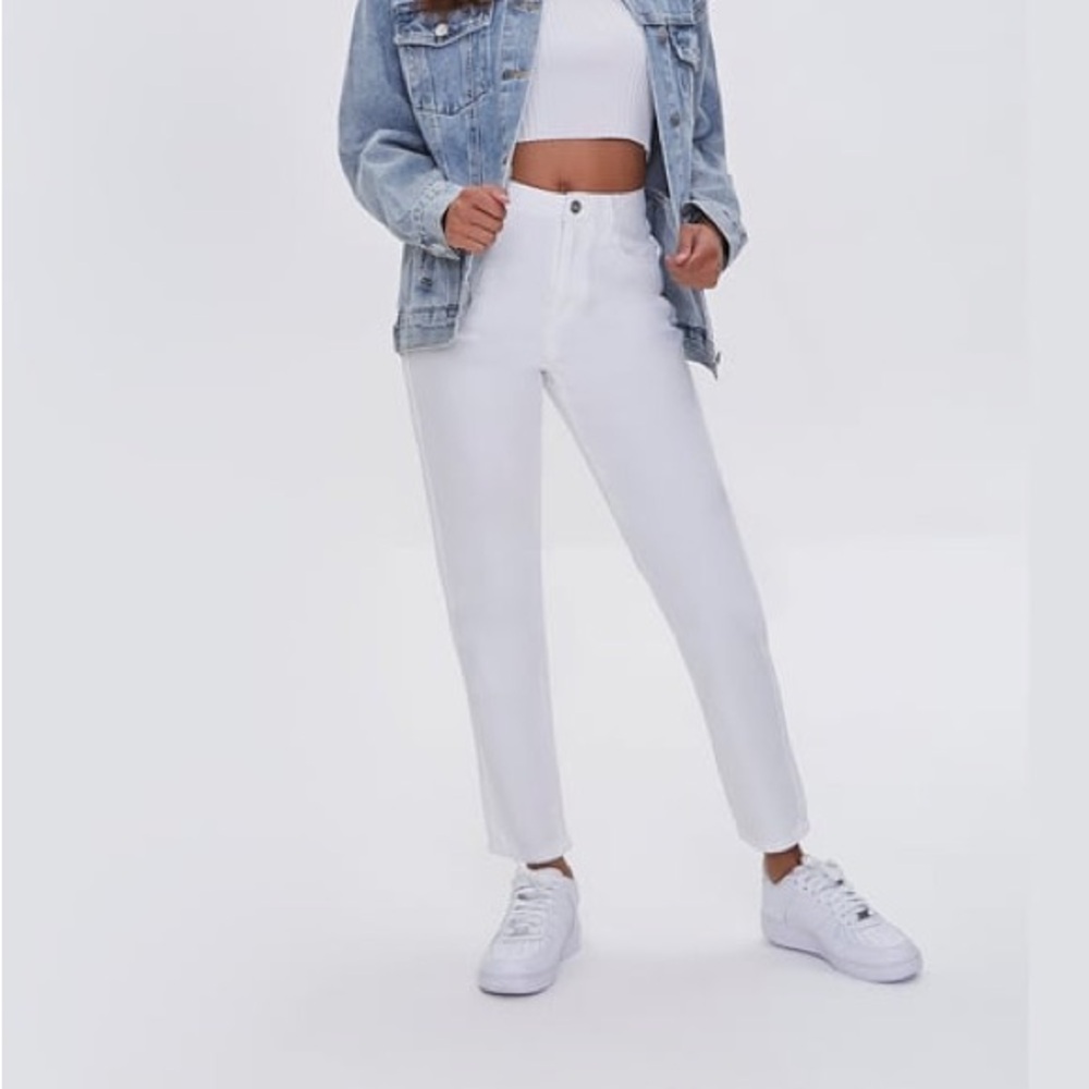 NWT F21 x Bongo White High-waist Straight Leg Jean